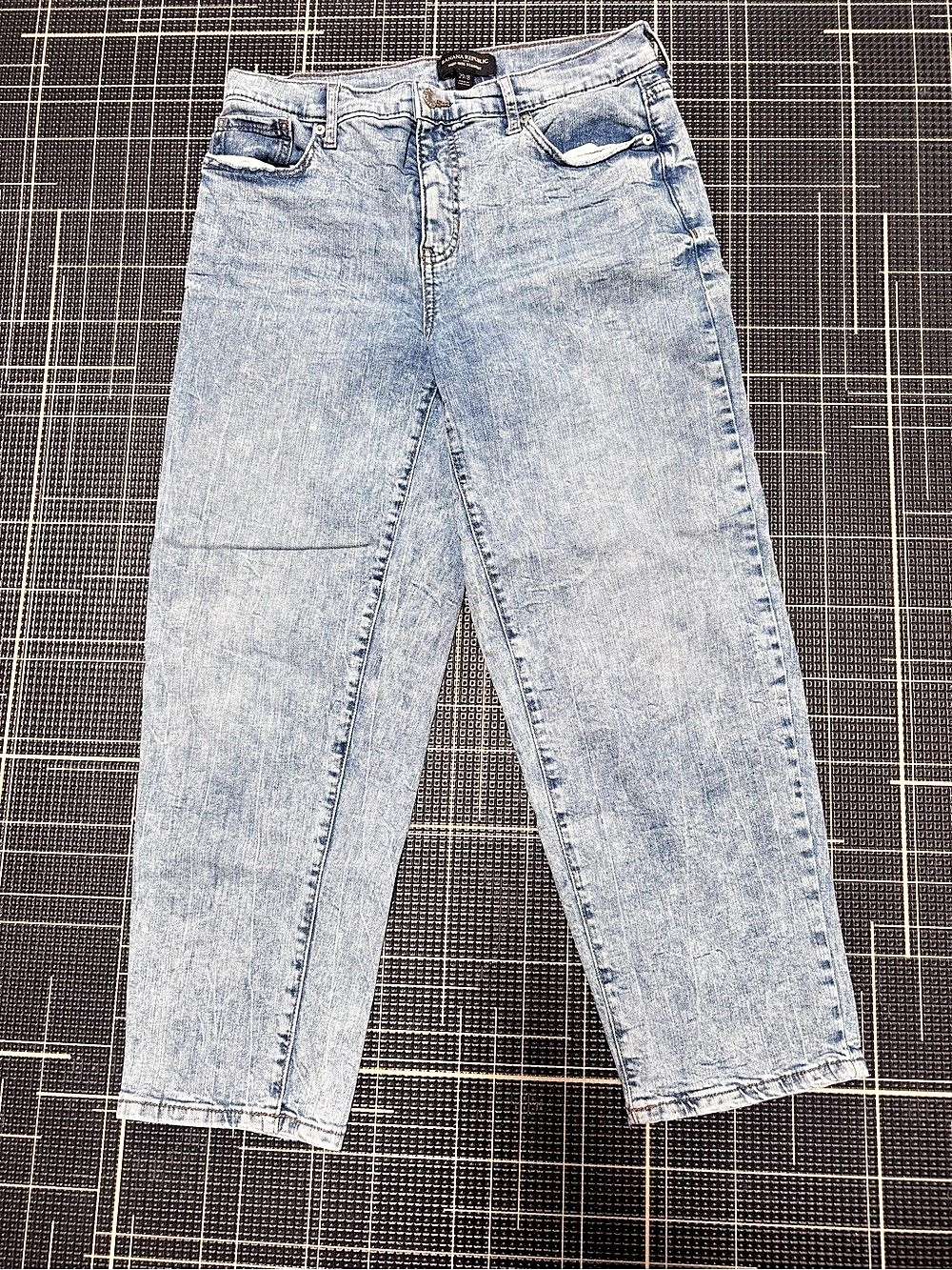 Banana Republic High-Rise Straight Leg Acid Wash Jeans Straight Leg Jeans in